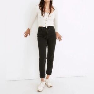 Madewell Black Classic Straight Jeans High-Rise in Lunar Wash Women’s Size 25